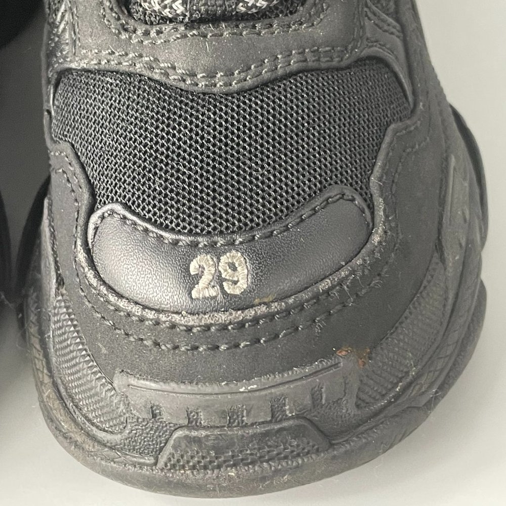 Balenciaga Triple S Kid's Black Polyurethane Wedge Trainer Sneakers, 29 - Picture 5 of 14